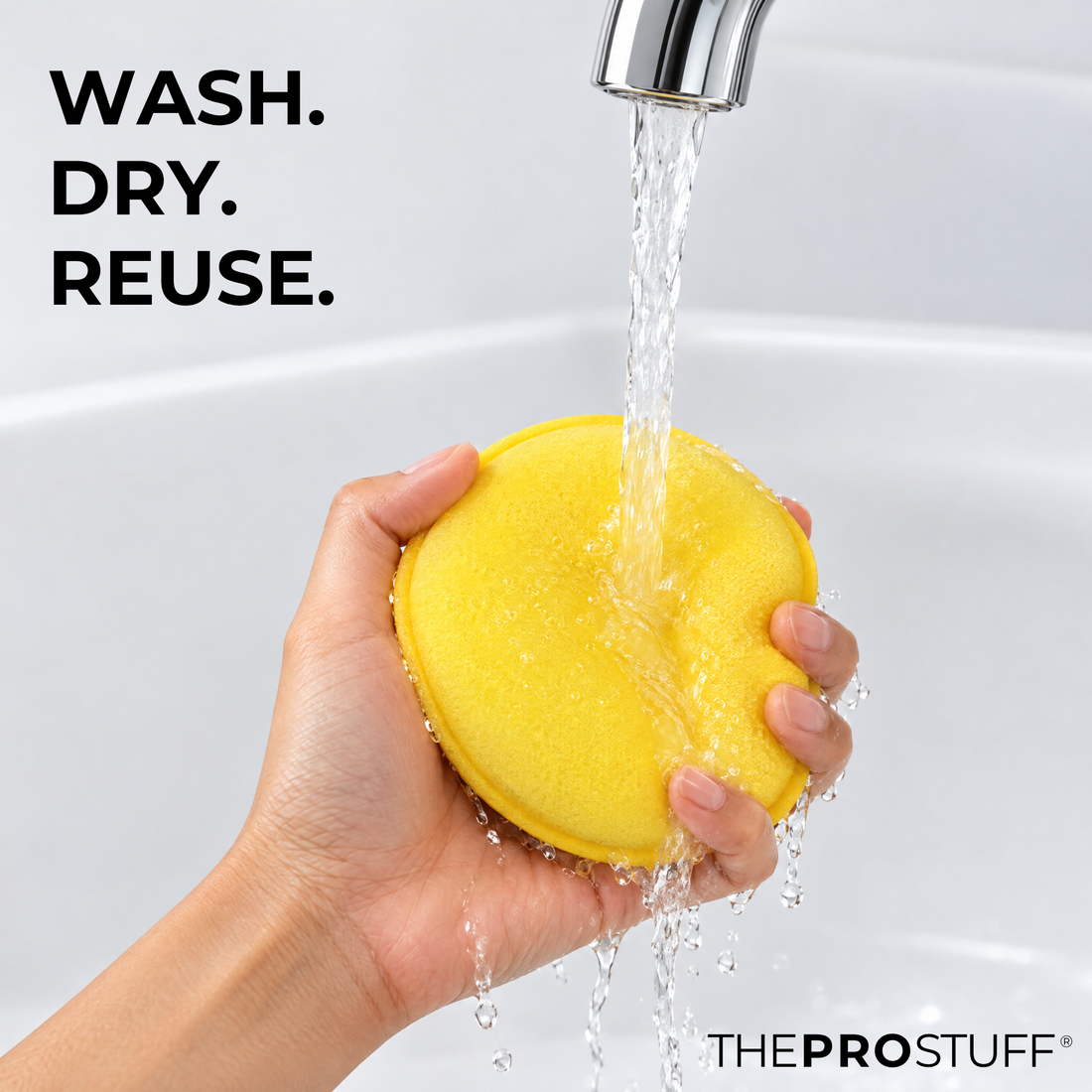 Soft Applicator Foam pad rinsed under a tap, wash, dry and reuse
