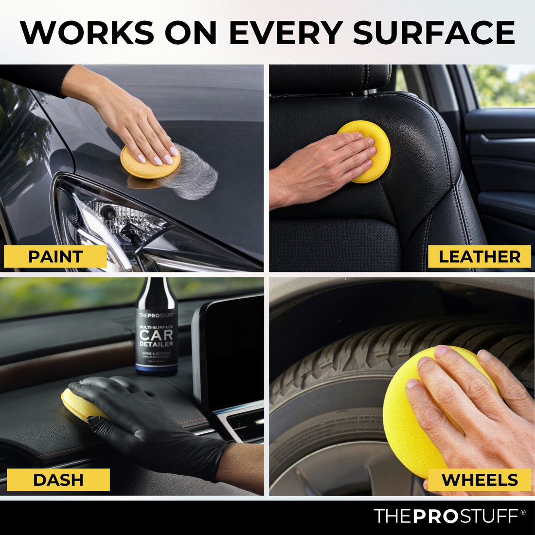 Soft Applicator Foam used on paint, leather, dash and wheels