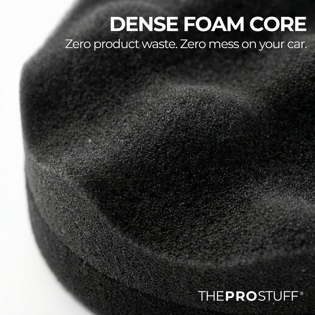 Close-up of the dense foam core of the Tire Shine Applicator