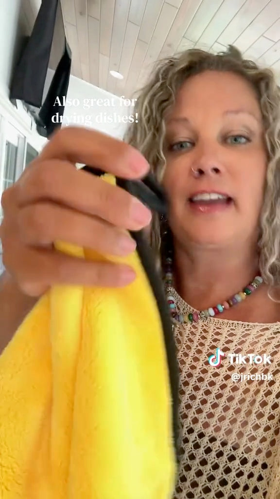 Customer showing a The Pro Stuff microfiber towel